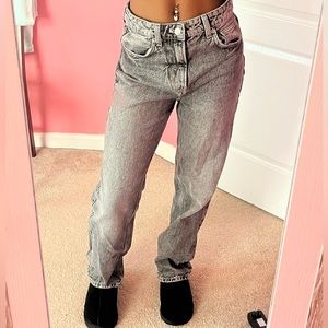 h&m high rise grey denim mom jeans